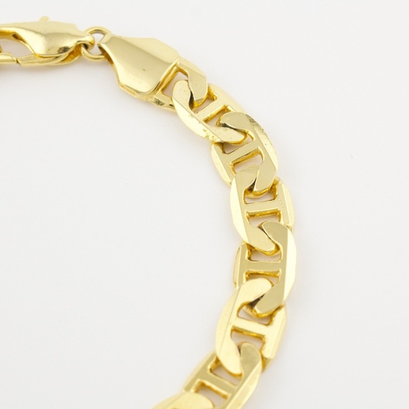 Estate Mariner Link Chain Bracelet Gold Plated Large Men’s Size 8.25” - Picture 5 of 7